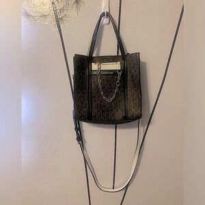 Calvin Klein Signature Monogram Leather Multi Color Nova Bag Like New Beautiful